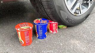 Crushing Crunchy & Soft Things by Car! Experiment: Cola, Pepsi, Fanta, Mirinda and Mentos | Test Ex