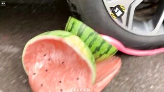 Experiment Car vs Watermelon Slime Challenge | Crushing Crunchy & Soft Things by Car | Test Ex