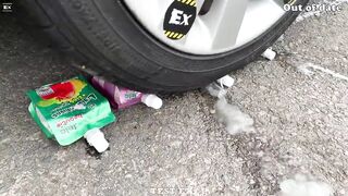 Experiment Car vs Wooden Crayons, Wooden Pencils | Crushing Crunchy & Soft Things by Car | Test Ex
