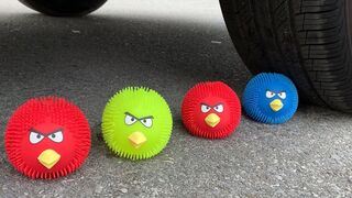 Experiment Car vs Angry Birds Doodles | Crushing Crunchy & Soft Things by Car | Test Ex