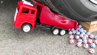 Experiment Car vs Car Toy with Soccer Balls | Crushing crunchy & soft things by car | Test Ex