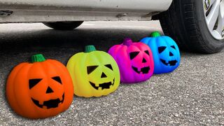 Experiment Halloween Pumpkins vs Car | Crushing crunchy & soft things by car | Test Ex