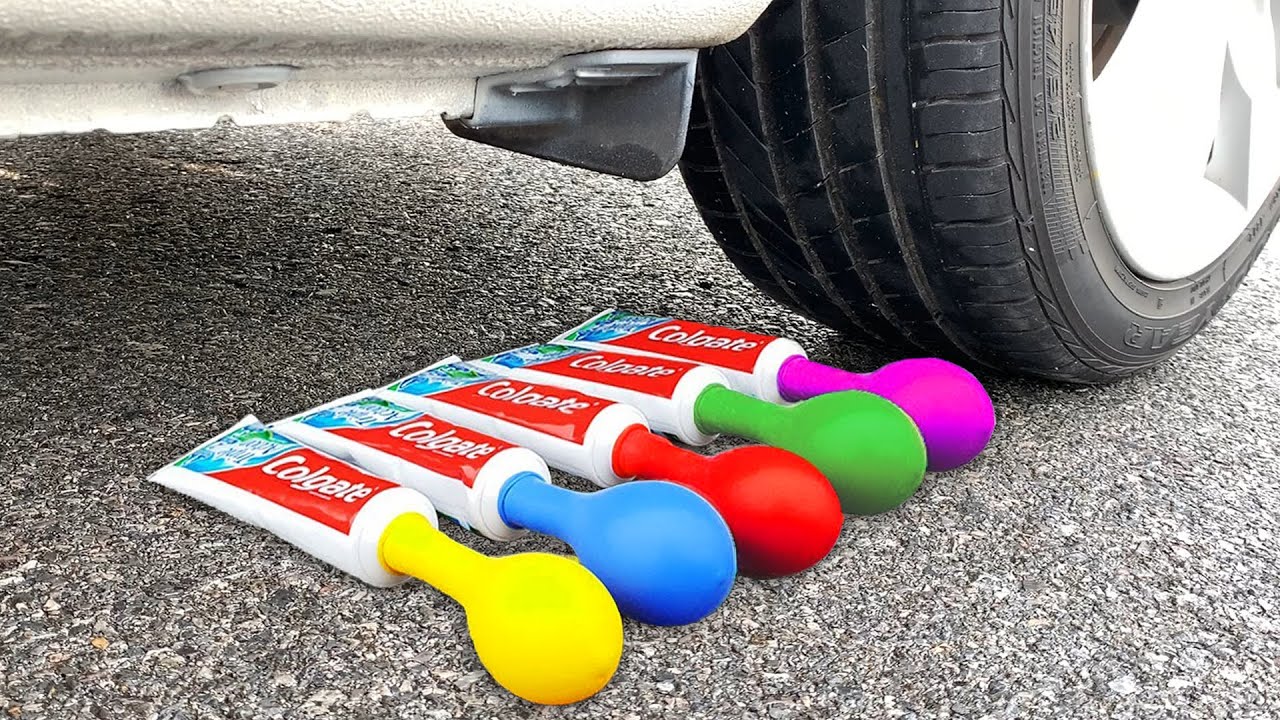 Crush experiments. Car Experiment vs Toothpaste. Crushing crunchy & Soft things by CAREXPERIMENT car vs. Car Experiment vs Toothpaste and Balloon. Car Experiment vs Toothpaste Ballon.