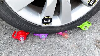Experiment Car vs Color Eggs | Crushing crunchy & soft things by car | Test Ex