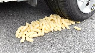 Experiment Car vs Dominoes | Crushing crunchy & soft things by car | Test Ex