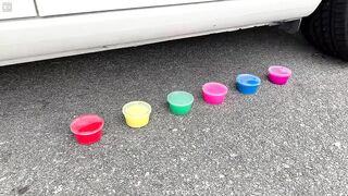 Experiment Car vs Liquids of Different Colors | Crushing crunchy & soft things by car | Test Ex