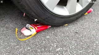 Experiment Car vs Lighters | Crushing crunchy & soft things by car | Test Ex