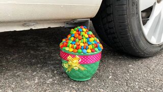 Experiment Car vs Skittles Candy | Crushing crunchy & soft things by car | Test Ex