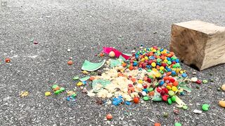 Experiment Car vs Skittles Candy | Crushing crunchy & soft things by car | Test Ex