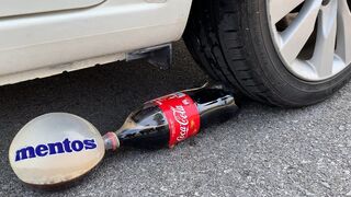 Experiment Car vs Cola, fanta vs Mentos in Balloon | Crushing crunchy & soft things by car | Test Ex