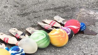 Experiment Car vs Coca Cola and Balloons | Crushing crunchy & soft things by car | Test Ex