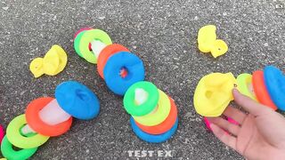 Experiment Car vs Rainbow Tower Ring | Crushing crunchy & soft things by car | Test Ex