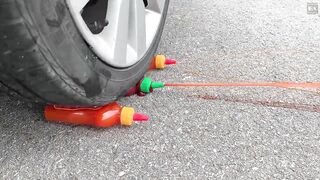 Experiment Car vs Peppers | Crushing crunchy & soft things by car | Test Ex