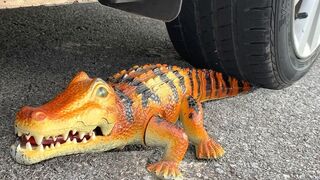 Experiment Car vs Alligator Toy | Crushing crunchy & soft things by car | Test Ex