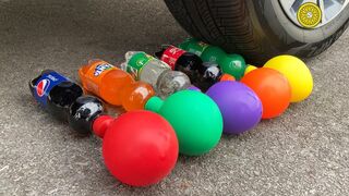 Experiment Car vs Coca, Fanta, Mirinda Balloons | Crushing Crunchy & Soft Things by Car | Test S