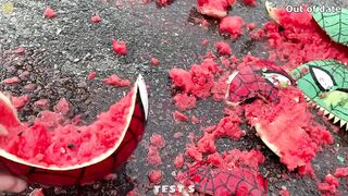 Experiment Car vs Spider Pacman Watermelon| Crushing Crunchy & Soft Things by Car | Test S