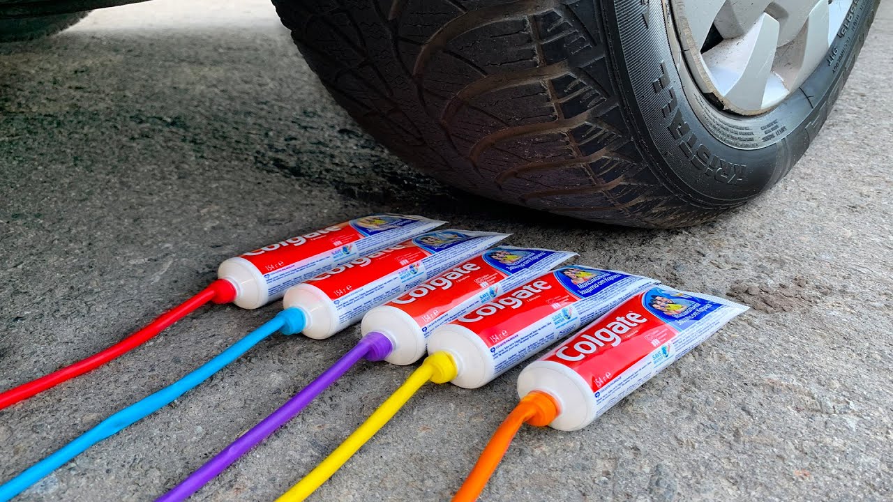 EXPERIMENT: Car vs Toothpaste Balloons - Crushing Crunchy & Soft Things ...
