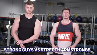 BODYBUILDERS VS STRETCH ARMSTRONG !!! WILL it STRETCH ?!