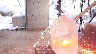 EXPERIMENT: 10 KG LAVA VS GIANT BLOCK OF ICE
