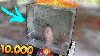 EXPERIMENT: GIANT BLOCK OF ICE VS 10 000 SPARKLERS
