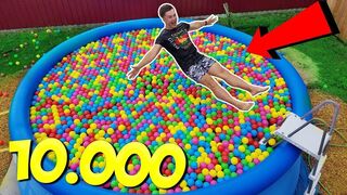 Build Swimming Pool! 10000 Balls In My Pool!!!