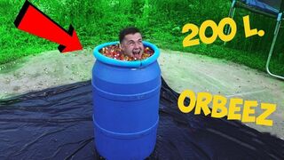 200 Liter Orbeez Barrel! Checking Archimedes' Principle with ORBEEZ!!!
