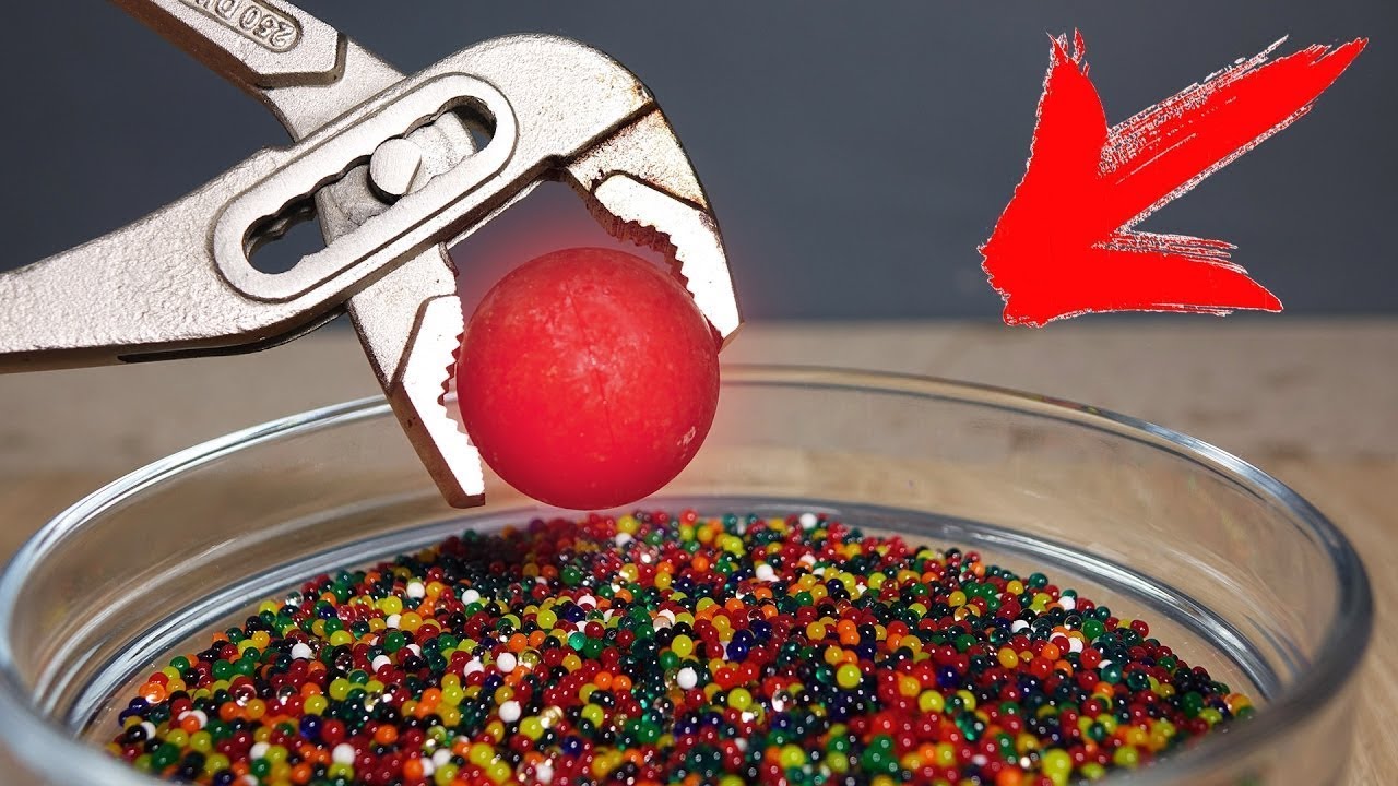 Experiment Glowing 1000 Degree Metal Ball Vs Orbeez