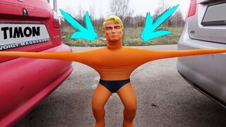 WILL IT STRETCH? 2 CARS VS STRETCH ARMSTRONG!