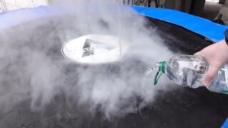 24 Kilogram Kettlebell Dropped on the Completely Frozen Trampoline!