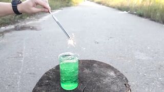 Experiment — Giant Slime vs Sparklers!