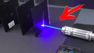 Power Laser vs 5 CD Cases in a Row!!! 10 000 Watt!!
