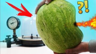 Experiment: A watermelon in a vacuum chamber.  What's gonna happen?