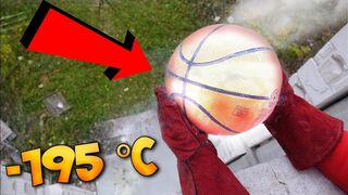 Experiment — Liquid Nitrogen vs Basketball!! Insane 5th floor drop test!