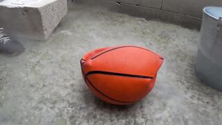 Experiment — Liquid Nitrogen vs Basketball!! Insane 5th floor drop test!