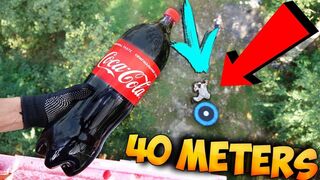 What If I drop a Coca-Cola from a 40-meter tower? Drop Test 40-meters!!