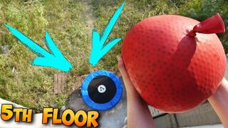 WHAT IF YOU DROP AN ORBEEZ STRESS BALL ON A TRAMPOLINE?!? TRAMPOLINE CHALLENGE!!