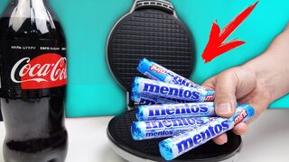 EXPERIMENT: WHAT IF TO PUT A MENTOS IN A WAFFLE IRON!?