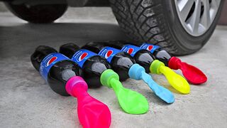 Experiment: Car vs Pepsi Balloons | Crushing Crunchy & Soft Things by Car!