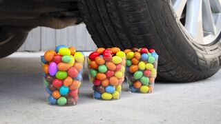 Experiment Car vs M&M Candy vs FOOD | Crushing Crunchy & Soft Things by Car!
