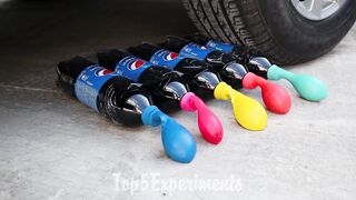 Crushing Crunchy & Soft Things by Car! Experiment Car vs Pepsi & Balloons