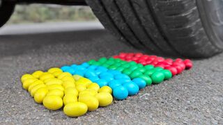 Crushing Crunchy & Soft Things by Car! Experiment Car vs M&M Candy