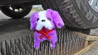 Crushing Crunchy & Soft Things by Car! EXPERIMENT: Car vs Baby Dog & 200 Nails