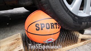 Crushing Crunchy & Soft Things by Car! EXPERIMENT: Car vs 200 Nails & Basketball