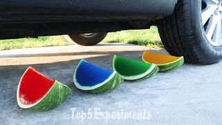 Crushing Crunchy & Soft Things by Car! EXPERIMENT: Car vs Watermelon Jelly