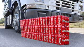 EXPERIMENT: TRUCK vs COCA COLA. Crushing Crunchy & Soft Things by Car!