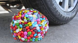 Crushing Crunchy & Soft Things by Car! EXPERIMENT: Car vs M&M's Balloon