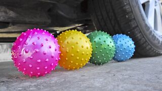 Crushing Crunchy & Soft Things by Car! EXPERIMENT: Car vs Coca Cola, Fanta, Mirinda Balloons