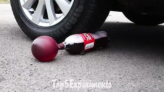 Experiment: Car vs Coca-Cola, Mirinda, Sprite vs Orbeez in Balloons | Crushing Crunchy & Soft Things