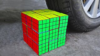 Experiment Car vs Giant Rubik's Cube | Crushing Crunchy & Soft Things by Car!