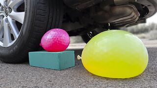 EXPERIMENT: Floral Foam and Orbeez in Balloons vs Car | Crushing Crunchy & Soft Things by Car!